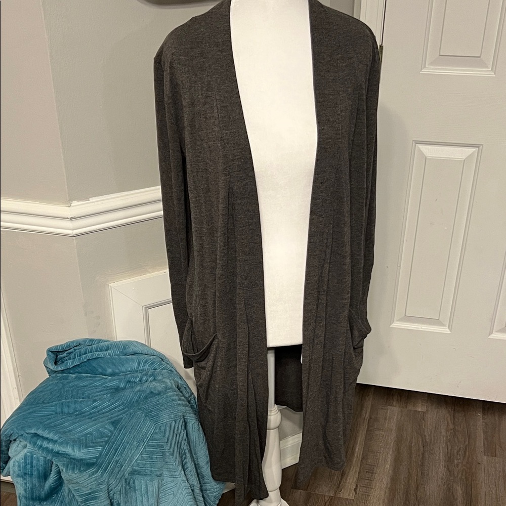 Zenana Premium Charcoal Lightweight Duster Cardigan Size S